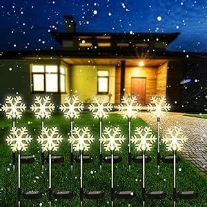 Amazon Vihose Pcs Solar Christmas Snowflake Pathway Lights Led