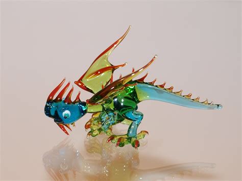 Glass Figurine Glass Dragon Hand Blown Dragon Lampwork Dragon Etsy