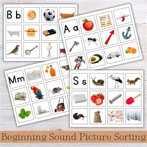 Printable Initial Sound Picture Matching Cards Beginning Sound Letter