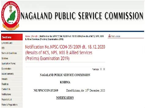 Nagaland Psc Ncs Nps Nss Allied Services Prelims Result