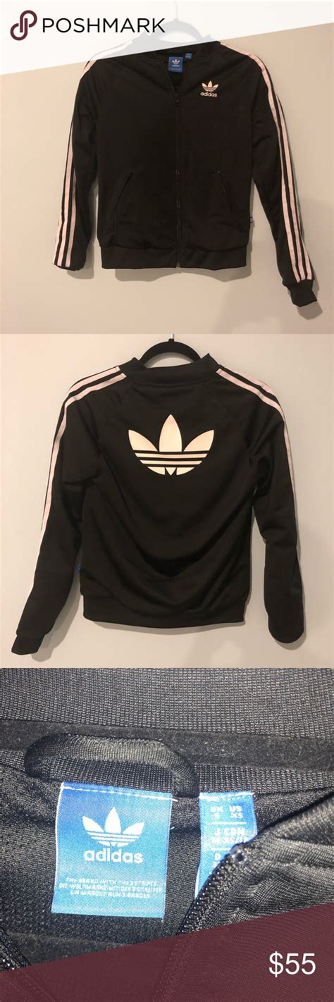 Nwot Adidas Original Zip Up Track Jacket Black White Xs