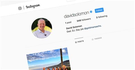 Goldman Ceo Solomon Says He Ll Use Instagram