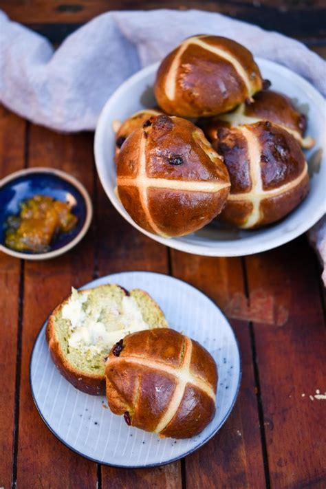 Matcha Cranberry White Chocolate Hot Cross Buns Patisserie Makes