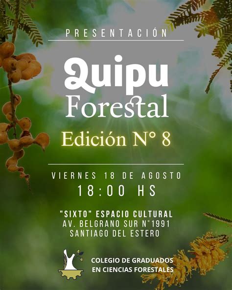 Presentación de la revista Quipu Forestal Edición N8 Colegio de