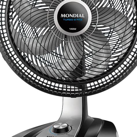 Ventilador de Mesa 50cm 8 pás Mondial Turbo VTX 50 8P Preto 110V