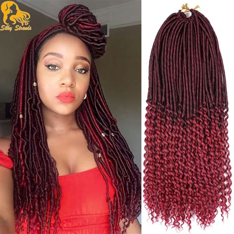 Aliexpress Buy 20 90g 24Root Curly Faux Locs Crochet Hair