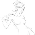 Jett Game Porn Grey Hair Line Art Riot Games Drawing Girl