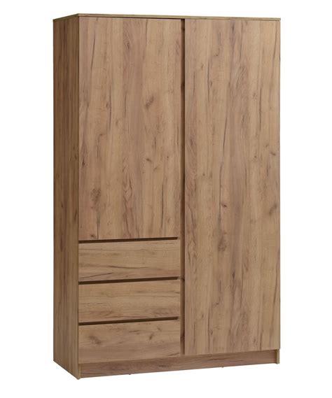 Wardrobe LIMFJORDEN 120x200 Combi Natural Oak Colour JYSK