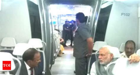 Pm Narendra Modi Travels By Delhi Metro From Dhaula Kuan To Dwarka India News Times Of India