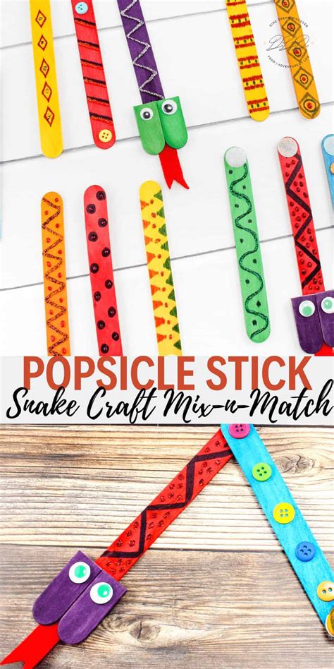 Popsicle Stick Snake Craft Mix N Match Dine Dream Discover