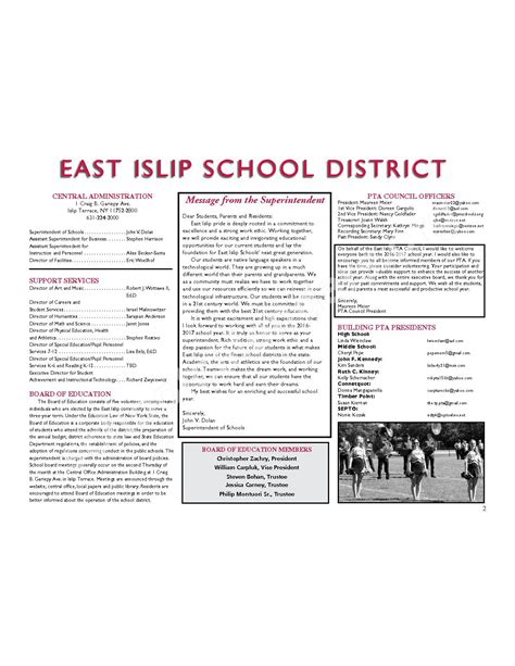 2016 - 2017 District Calendar | East Islip Union Free School District ...