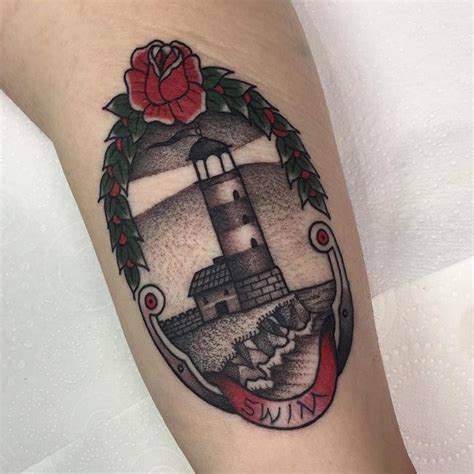 Traditional Lighthouse Tattoos Cloak And Dagger Tattoo London