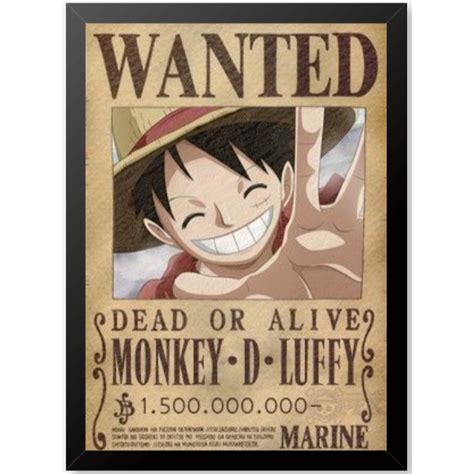 Quadro C Moldura One Piece Cartaz De Procurado Luffy Shopee Brasil