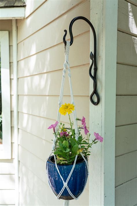 Hand Forged Plant Hanger With Hook Finial Outdoor Plant Bracket Bird