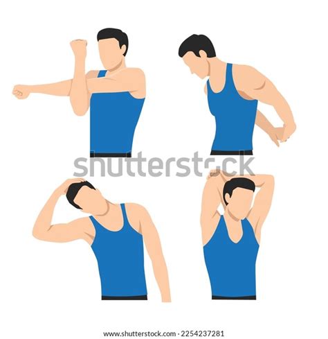 Man Stretching Her Neck Arms Shoulders Stock Vector Royalty Free