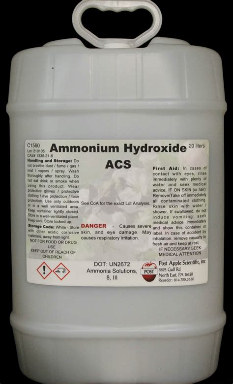 Ammonium Hydroxide Acs Post Apple Scientific