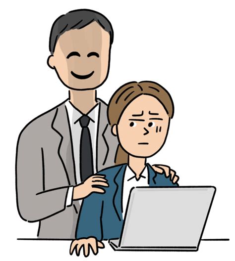 男性社員にセクハラされる女性のイラスト02 Onwaイラスト