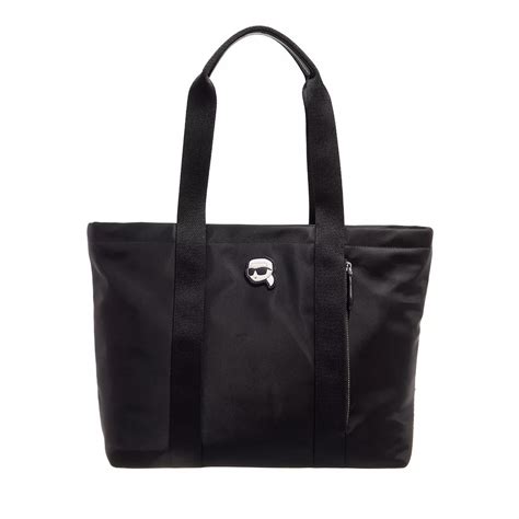 Karl Lagerfeld K Ikonik Nylon Zip Tote Black Tote