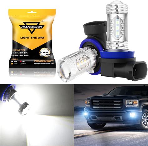 Amazon Auxbeam H H H Led Fog Light Bulbs Max W K Xenon