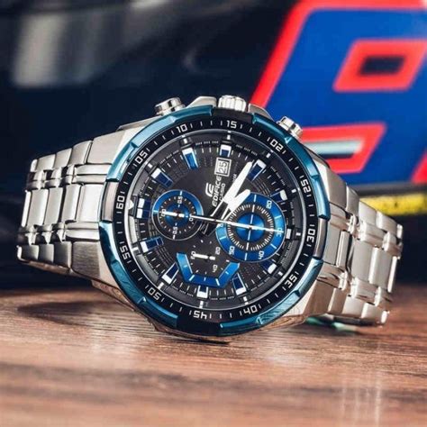 Official Warranty Casio Edifice Efr 539d 1a2v Chronograph 100m Black And Blue Dial Stainless