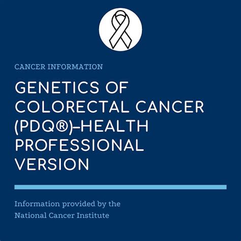 Genetics Of Colorectal Cancer Pdq® Health Professional Version National Cancer Institute