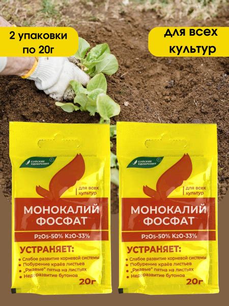 Удобрение Монокалийфосфат (Монофосфат калия), 40 грамм, 2 упаковки по ...