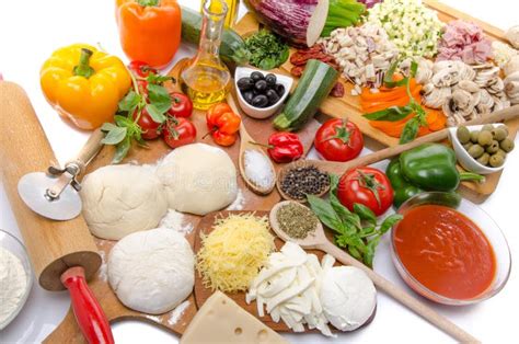 Ingredients To Make a Pizza Stock Photo - Image of preparation, italian ...