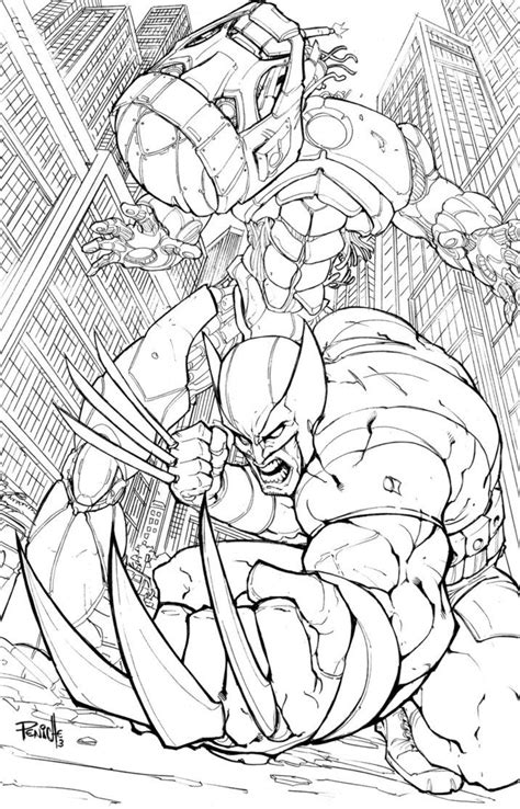 Wolverine Vs Sentinel By Fpeniche On DeviantArt Comic Book Drawing