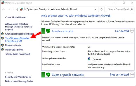 How To Turn Off Windows Defender Firewall