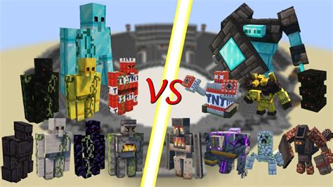 Extra Golems S Golem Vs Golemania S Golem Minecraft Mob Battle YouTube