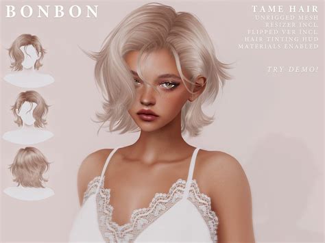 Bonbon Tame Hair In 2023 Sims Hair Sims 4 Curly Hair Mod Hair