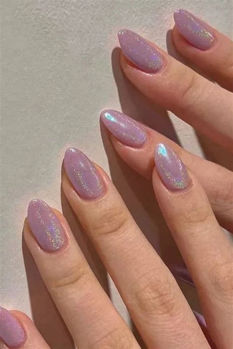 January Gel Nails Ideas 24pcs Short Glitter Purple False Nails Video