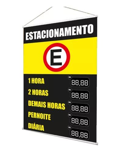 Placa Faixa Banner Estacionamento Preço Editável 70x100cm MercadoLivre