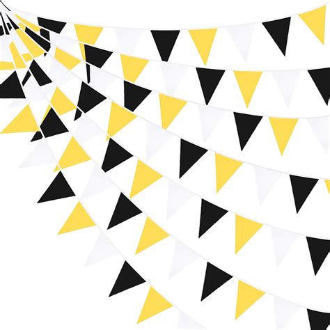 Amazon Ft Yellow Black White Pennant Banner Fabric Triangle Flag