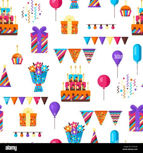 Happy Birthday Seamless Pattern Stock Vector Image And Art Alamy