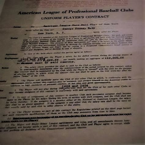Babe Ruth S First New York Yankees Contract Karpeles Mini Museum