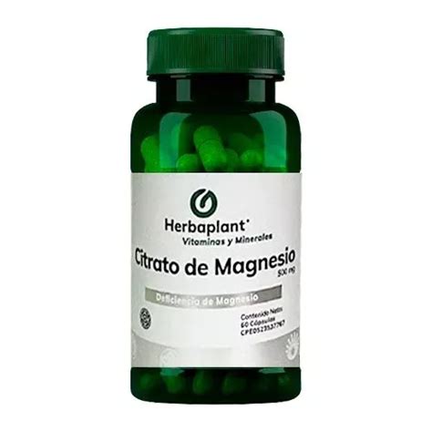 Citrato De Magnesio 500 Mg Herbaplant 60 Capsulas Tabletas Mercadolibre