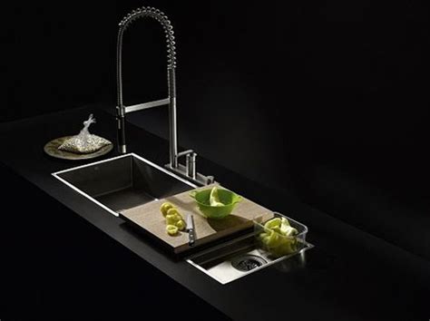 Luxurious Black Minimalist Kitchen Sink Water Zone From Dornbracht