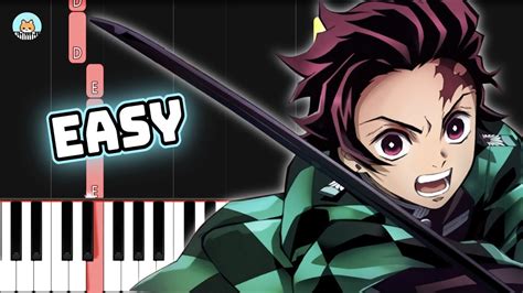 Demon Slayer Op Gurenge Easy Piano Tutorial And Sheet Music Youtube