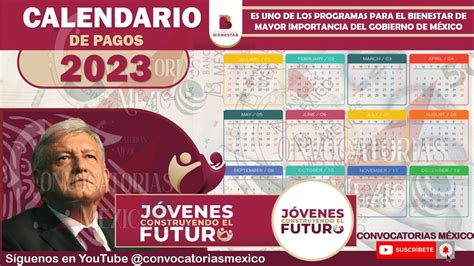 Calendario De Pago Beca J Venes Construyendo El Futuro Estas