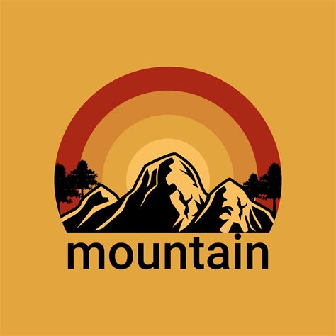 Mountain Hill Landscape Logo Sign Drawing Vector Illustration 7725555