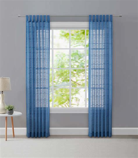 Mainstays Woven Sheer Stripe Tab Top Single Curtain Panel 1 Piece