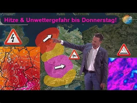 Hitze Unwettergefahr Schwüle teils über 35 Wetter