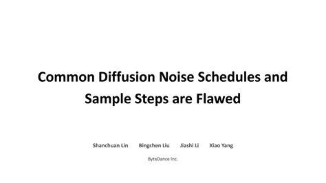 Common Diffusion Noise Schedules And Sample Steps Are Flawed YouTube