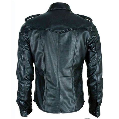 Original Leather Police Shirt Long Sleeves Vegan Leather Gear