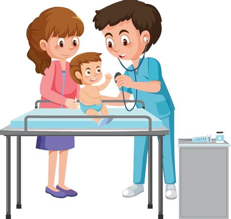 Pediatrician Doctor Examining Baby 12054316 Vector Art At Vecteezy