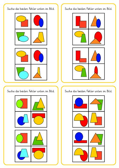 visuelle Wahrnehmung Fehler finden 2 pdf Lernstübchen