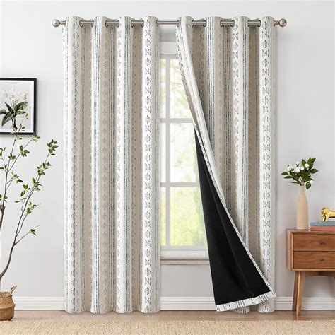 Amazon Jinchan 100 Blackout Boho Curtains 108 Inches Long For