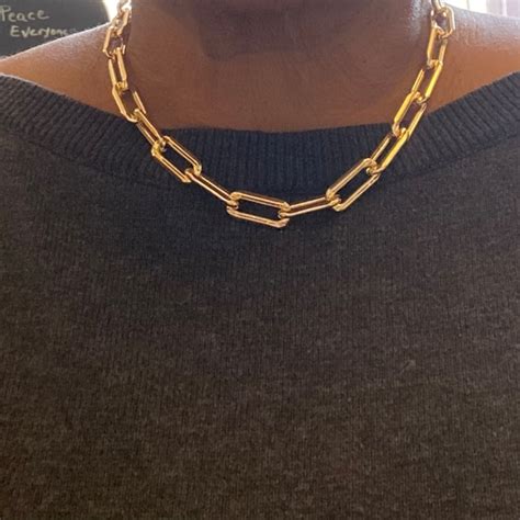 18k Gold Filled Large Paperclip Chain Extra Chunky Link Necklace Gold