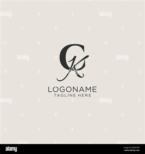 Initials Ck Letter Monogram With Elegant Luxury Style Corporate